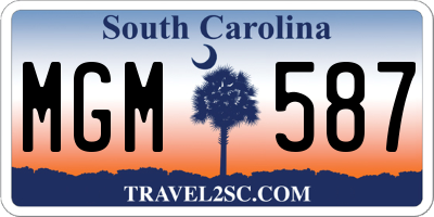 SC license plate MGM587