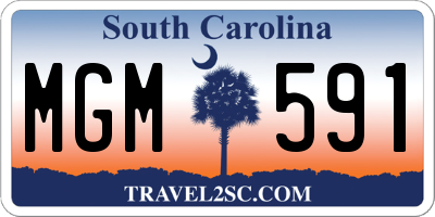 SC license plate MGM591