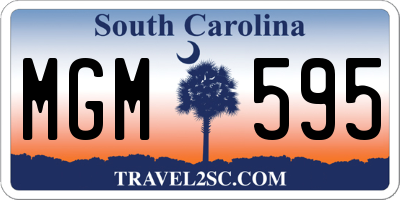 SC license plate MGM595