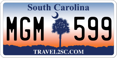 SC license plate MGM599