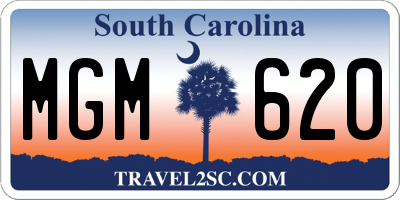 SC license plate MGM620