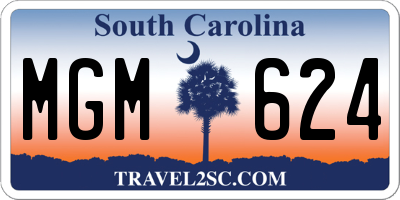 SC license plate MGM624