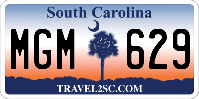 SC license plate MGM629