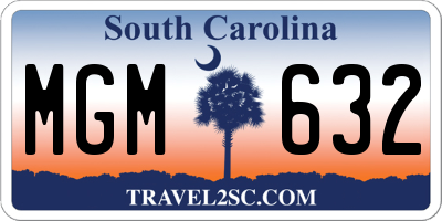 SC license plate MGM632