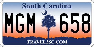 SC license plate MGM658
