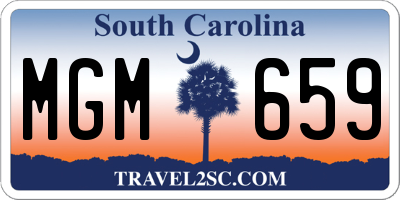 SC license plate MGM659