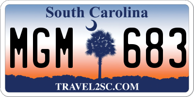 SC license plate MGM683