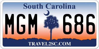 SC license plate MGM686