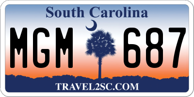 SC license plate MGM687