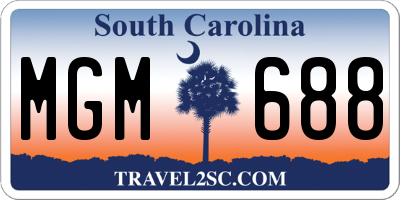 SC license plate MGM688