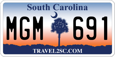 SC license plate MGM691