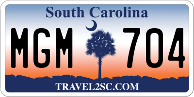 SC license plate MGM704