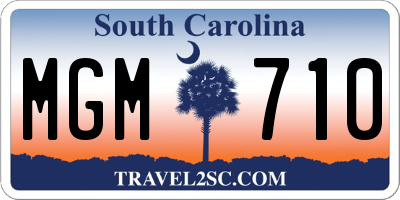 SC license plate MGM710