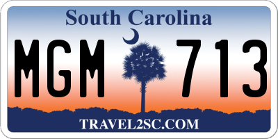 SC license plate MGM713