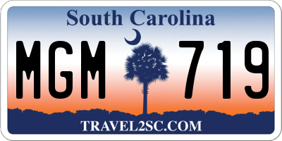 SC license plate MGM719