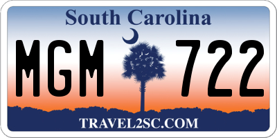 SC license plate MGM722