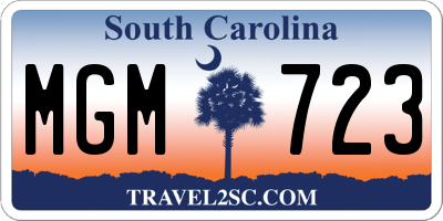 SC license plate MGM723