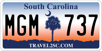 SC license plate MGM737