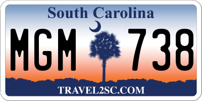 SC license plate MGM738