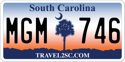 SC license plate MGM746