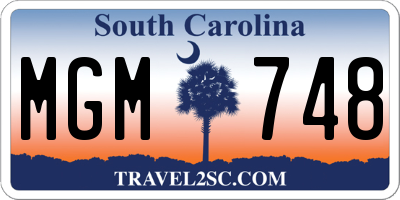 SC license plate MGM748