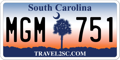 SC license plate MGM751