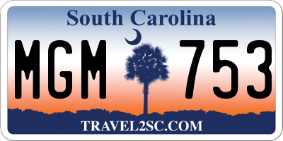 SC license plate MGM753