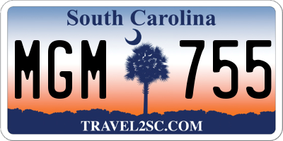 SC license plate MGM755