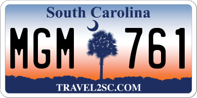 SC license plate MGM761
