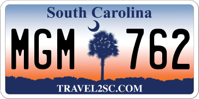 SC license plate MGM762