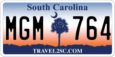 SC license plate MGM764