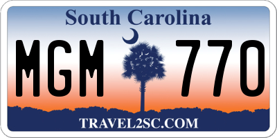 SC license plate MGM770