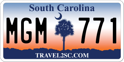 SC license plate MGM771