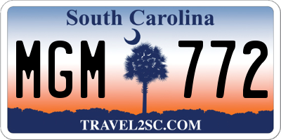 SC license plate MGM772