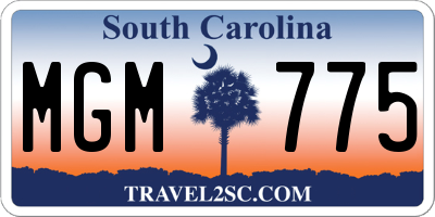SC license plate MGM775