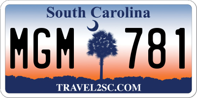SC license plate MGM781