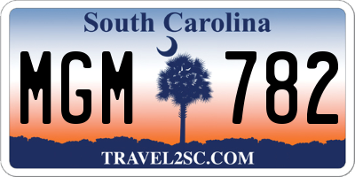 SC license plate MGM782
