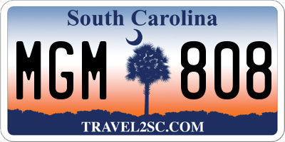 SC license plate MGM808