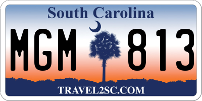 SC license plate MGM813
