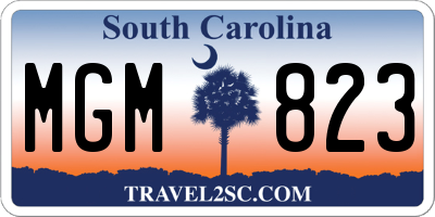 SC license plate MGM823