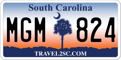 SC license plate MGM824