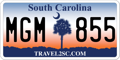 SC license plate MGM855
