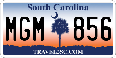 SC license plate MGM856