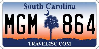 SC license plate MGM864