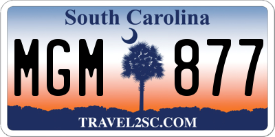 SC license plate MGM877