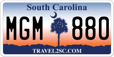 SC license plate MGM880
