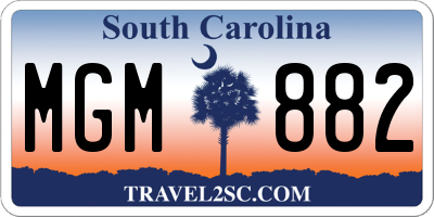SC license plate MGM882