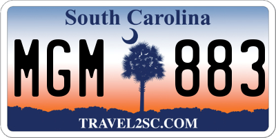 SC license plate MGM883
