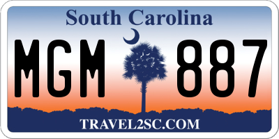 SC license plate MGM887