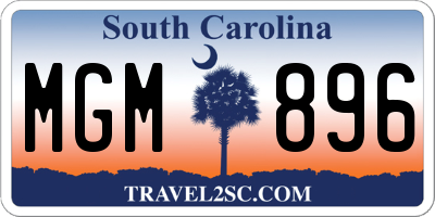 SC license plate MGM896